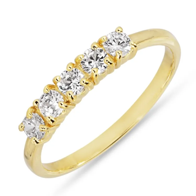 Zirkon Ring aus vergoldetem Sterlingsilber