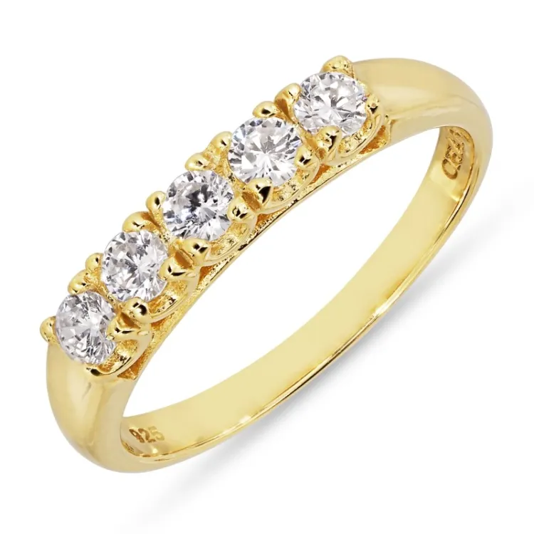 Zirkon Ring aus vergoldetem Sterlingsilber