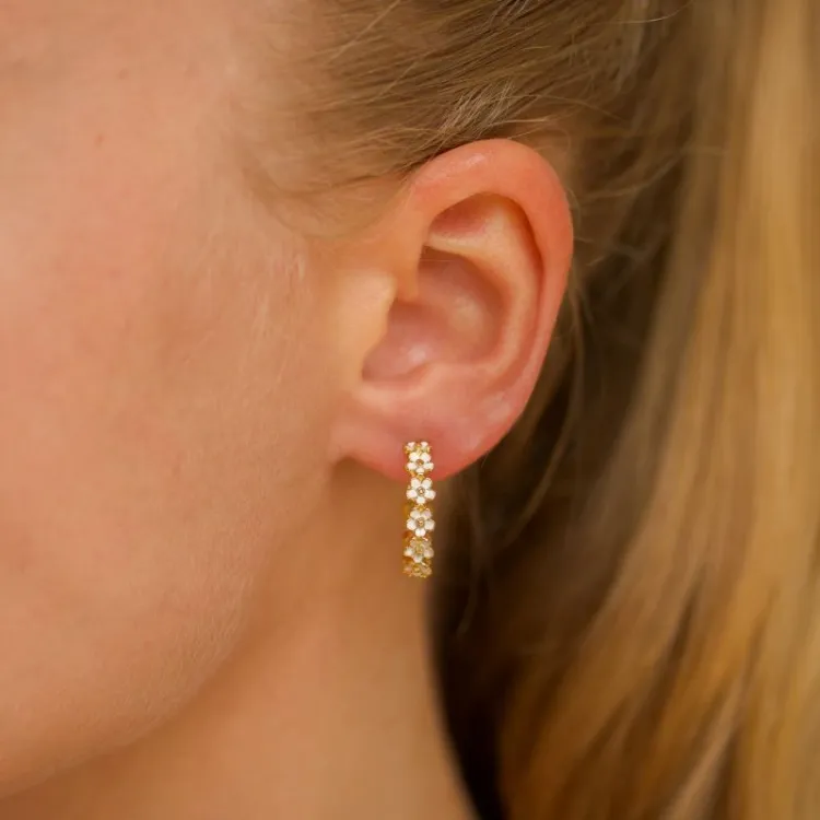 19 mm Marguerite Halbkreolen in vergoldetem Sterlingsilber - Majse