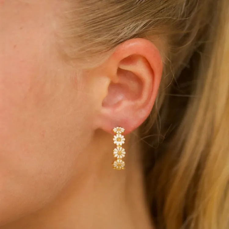 21,5 mm Marguerite Halbkreolen in vergoldetem Sterlingsilber - Maggie