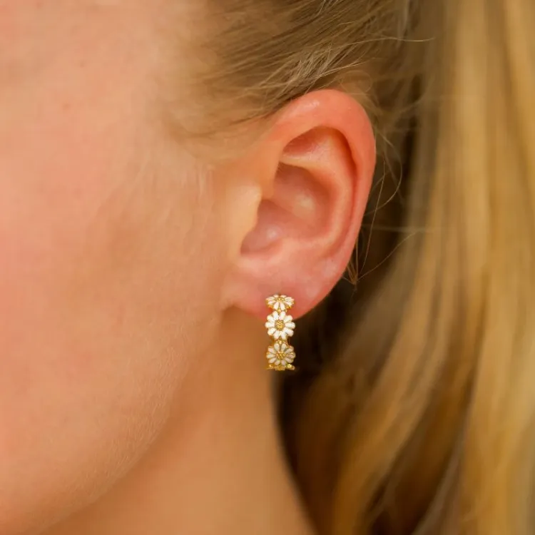 16 mm Marguerite Halbkreolen in vergoldetem Sterlingsilber - Maggie