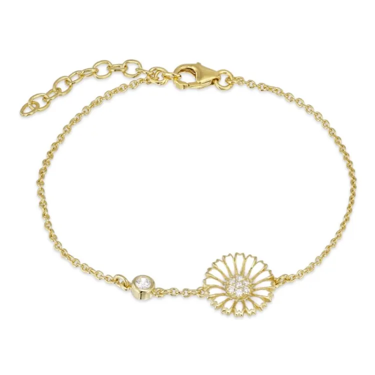 Marguerite Zirkon Armband aus vergoldetem Sterlingsilber - Marie