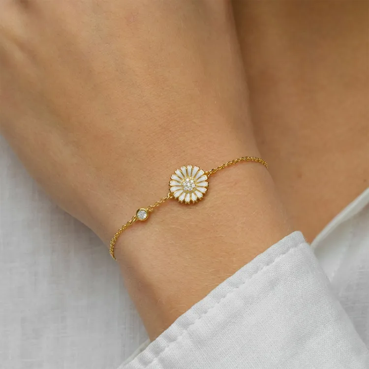 Marguerite Zirkon Armband aus vergoldetem Sterlingsilber - Marie