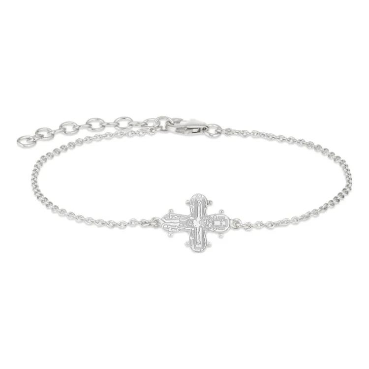 12 x 10,5 mm Dagmarkreuz Ankerarmband aus Silber - Amoré