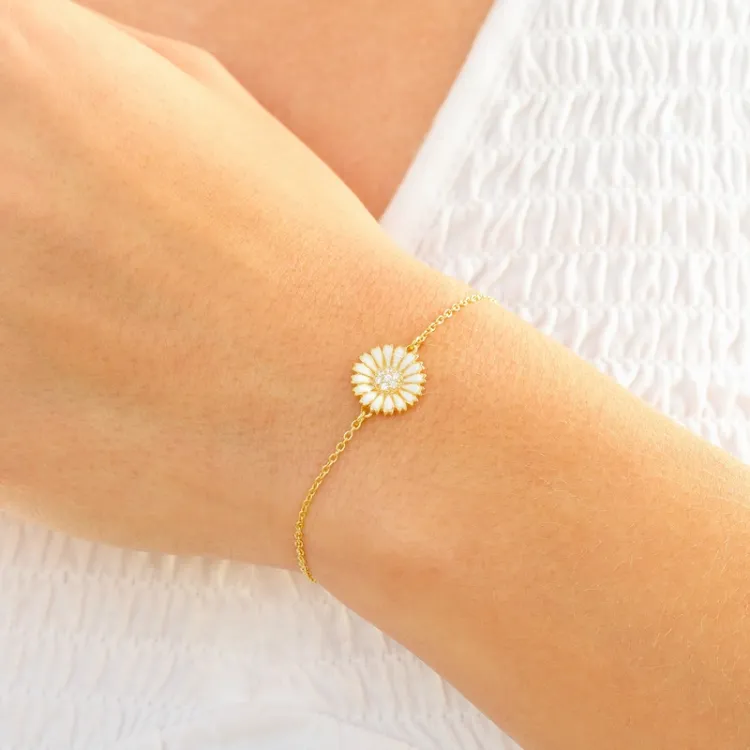 Marguerite Zirkon Armband aus vergoldetem Sterlingsilber - Marie