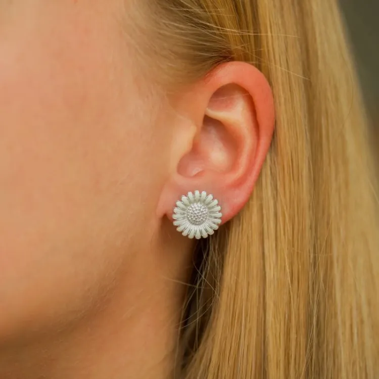 14,5 mm Marguerite Ohrstecker in Silber - Matilda