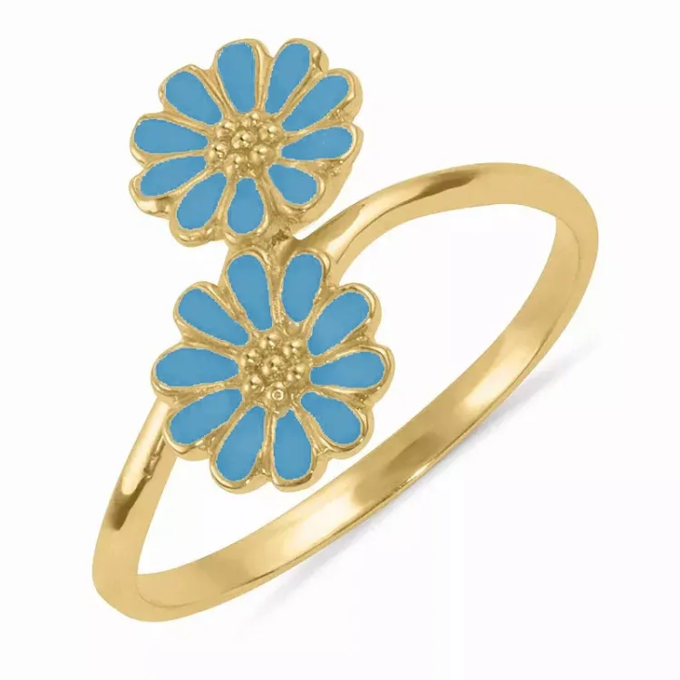 Marguerite blauem Ring aus vergoldetem Sterlingsilber - Maggie