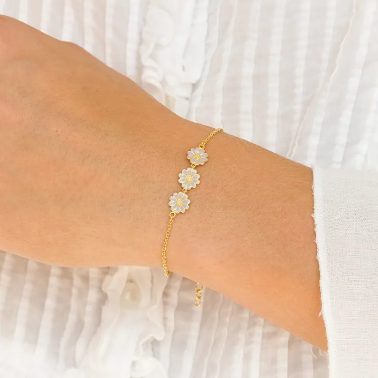 Marguerite violettem Armband aus vergoldetem Sterlingsilber - Maggie