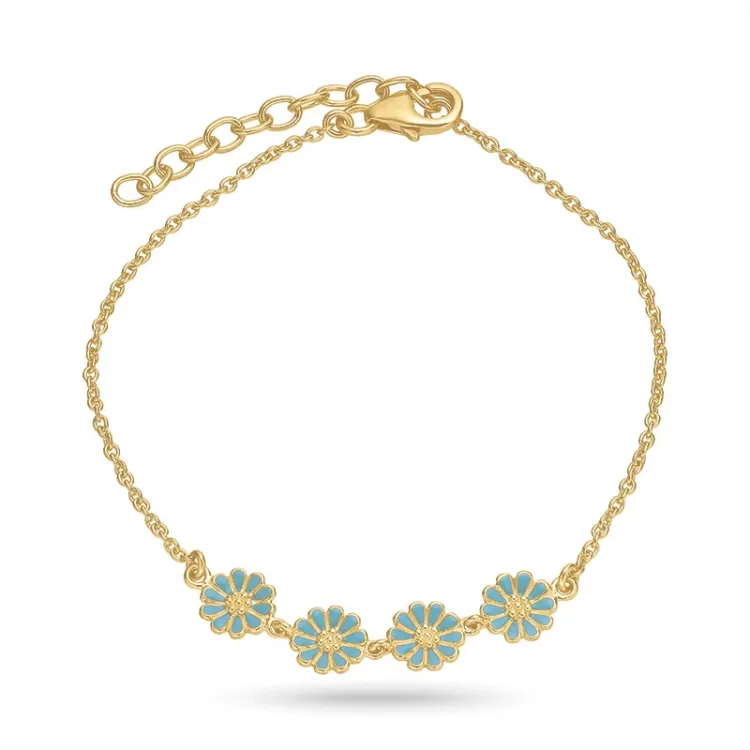 Marguerite blauem Armband aus vergoldetem Sterlingsilber - Maggie