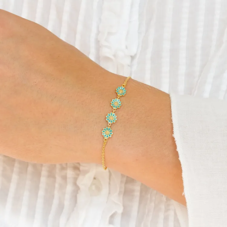 Marguerite blauem Armband aus vergoldetem Sterlingsilber - Maggie