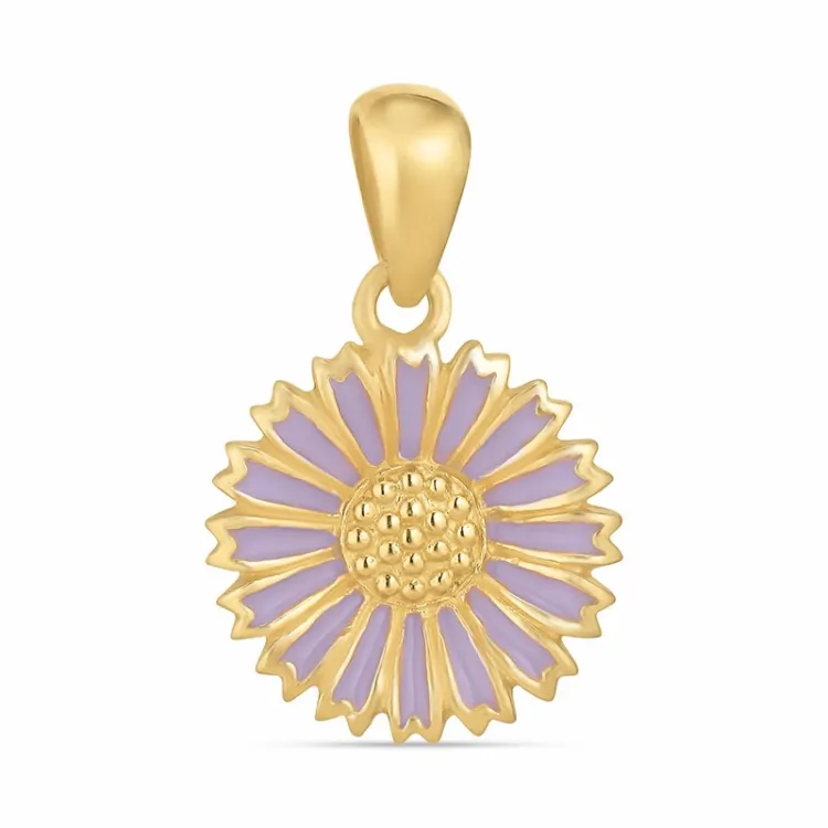 11,5 mm Marguerite violettem Anhänger aus vergoldetem Sterlingsilber - Marie