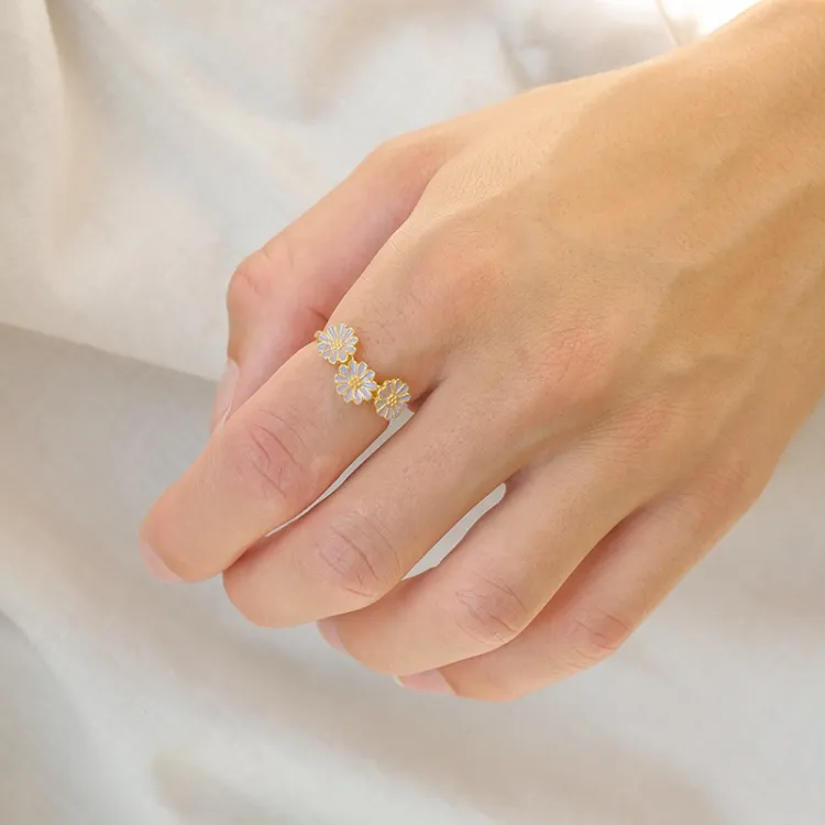 Marguerite violettem Ring aus vergoldetem Sterlingsilber - Maggie