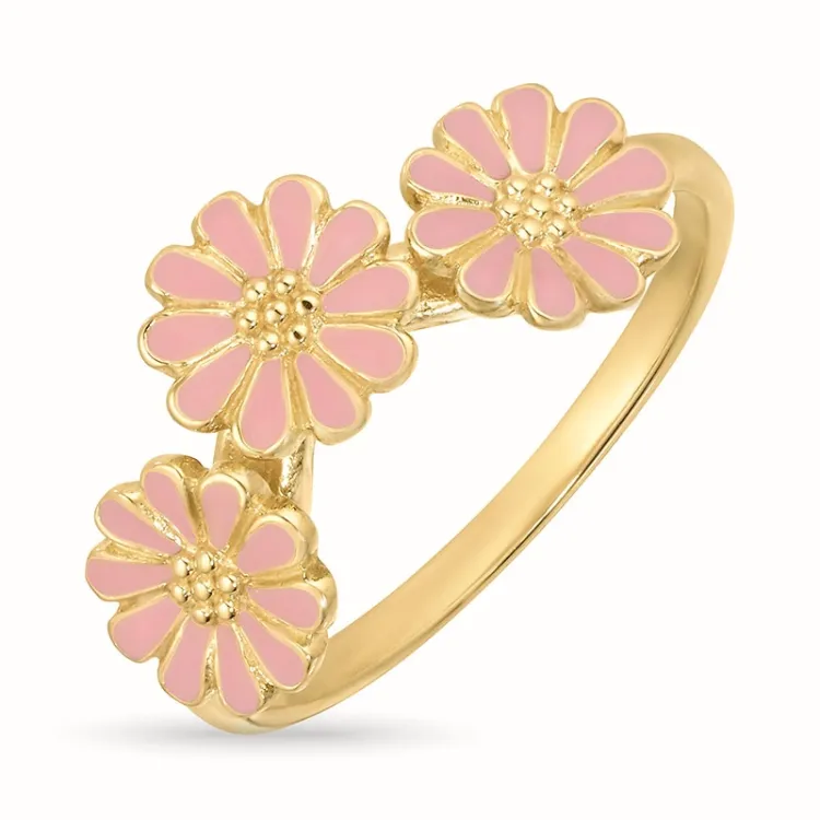 Marguerite rosa Ring aus vergoldetem Sterlingsilber - Maggie