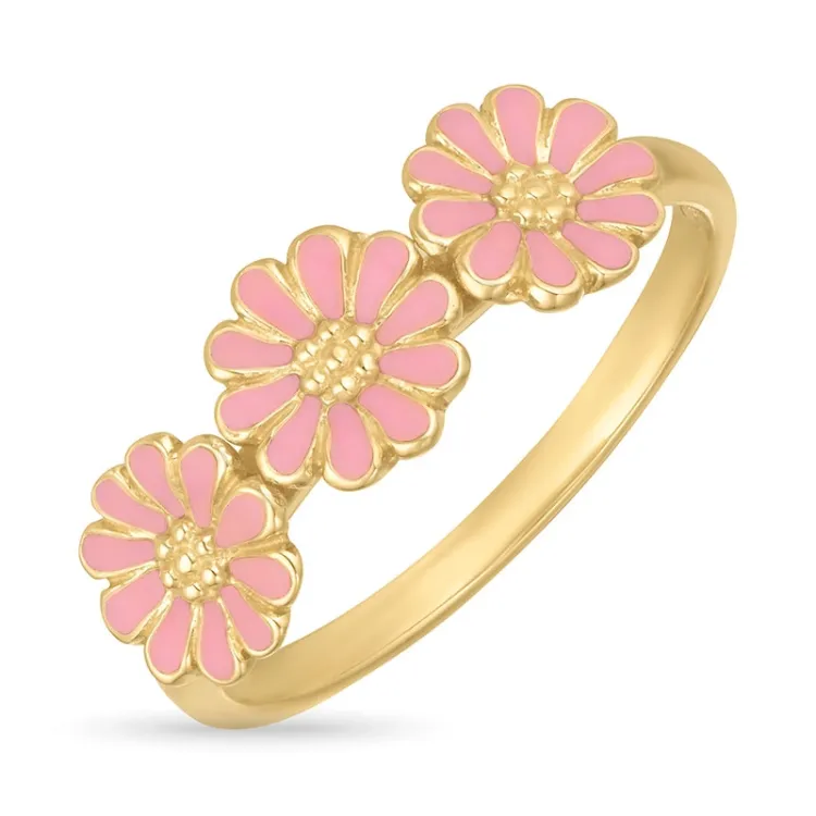 Marguerite rosa Ring aus vergoldetem Sterlingsilber - Maggie