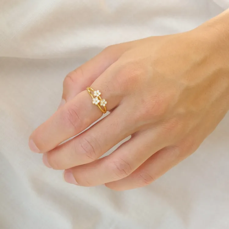 Marguerite Ring aus vergoldetem Sterlingsilber - Majse