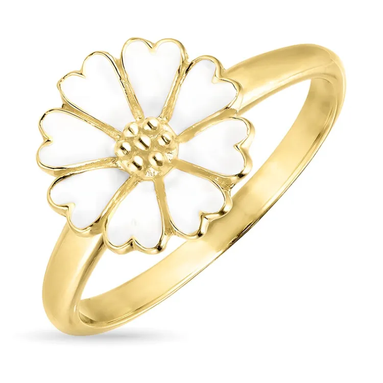 11 mm Marguerite Ring aus vergoldetem Sterlingsilber - Magda