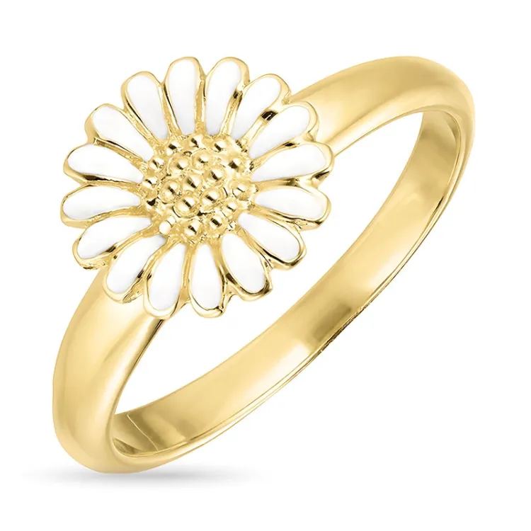 10 mm Marguerite Ring aus vergoldetem Sterlingsilber - Matilda