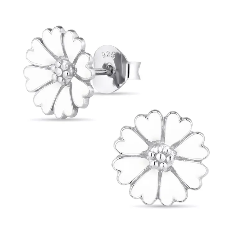 11 mm Marguerite Ohrstecker in Silber - Magda