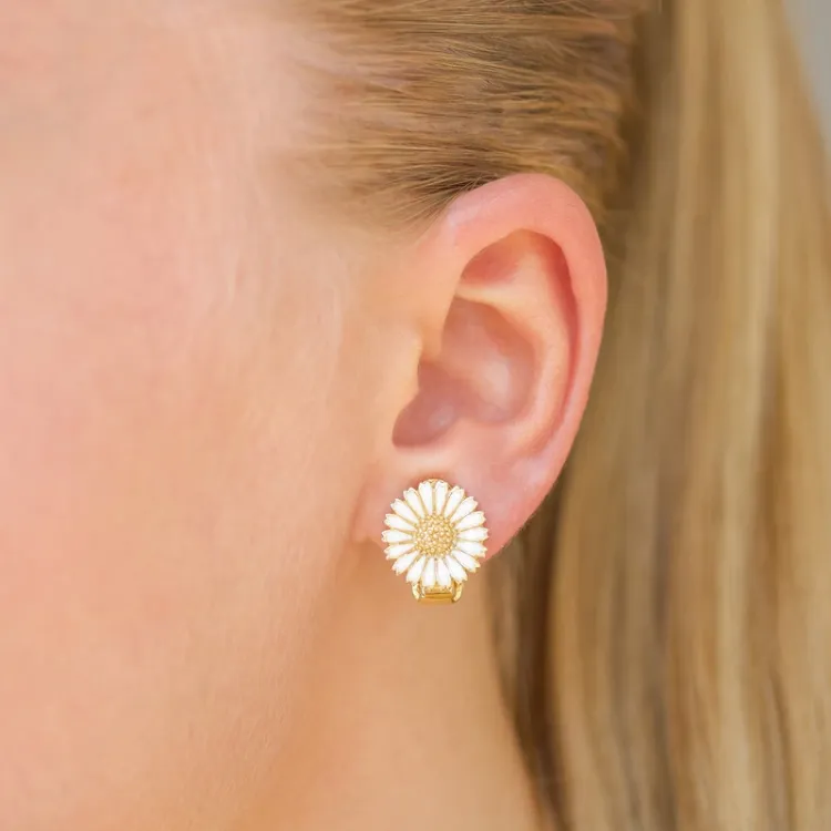 13,5 mm Marguerite Ohrclips in vergoldetem Silber - Marie