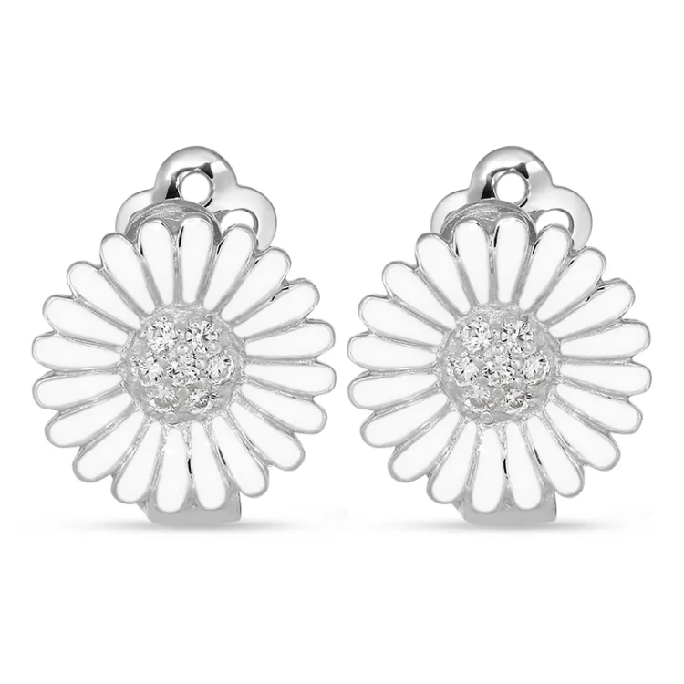 14 mm Marguerite Ohrringe in Silber - Matilda