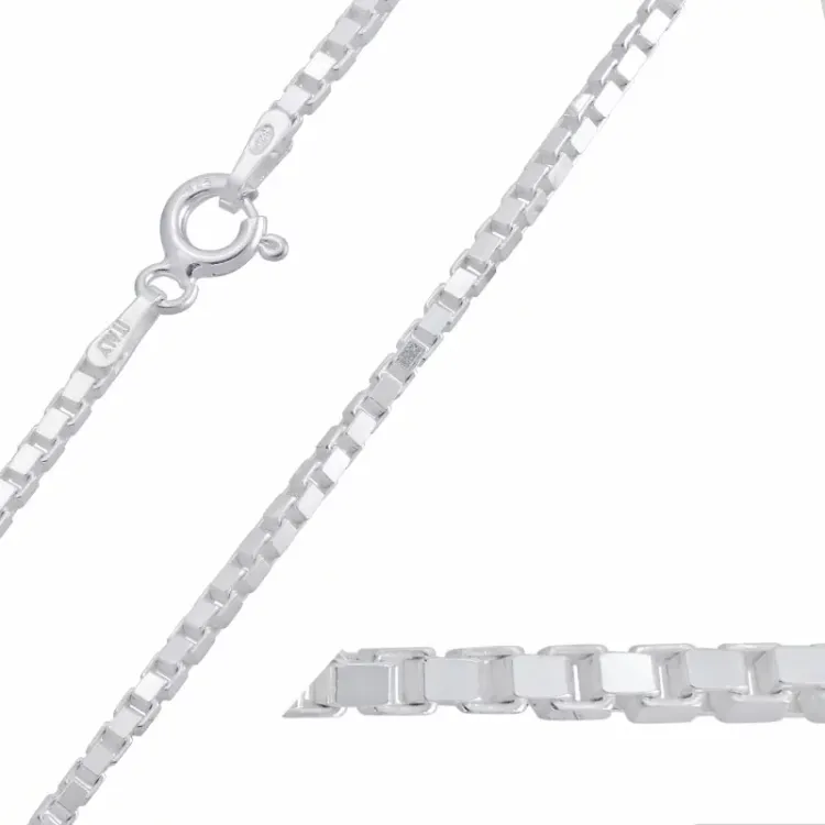 Karte Veneziahalskette aus Silber 38 cm x 1,6 mm