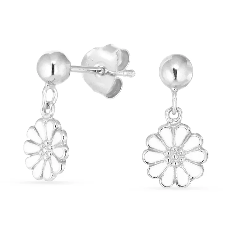 8 mm Marguerite Ohrstecker in Silber - Maggie