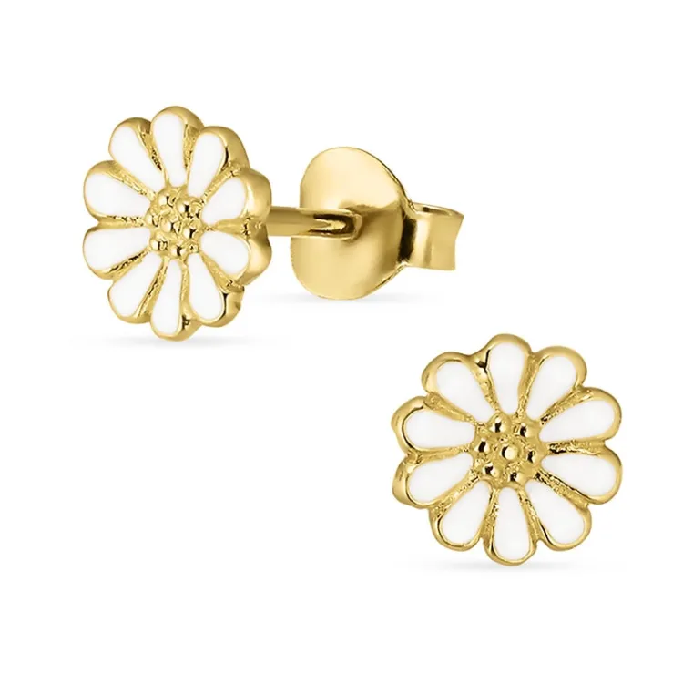 6,5 mm Marguerite Ohrstecker in vergoldetem Silber - Maggie