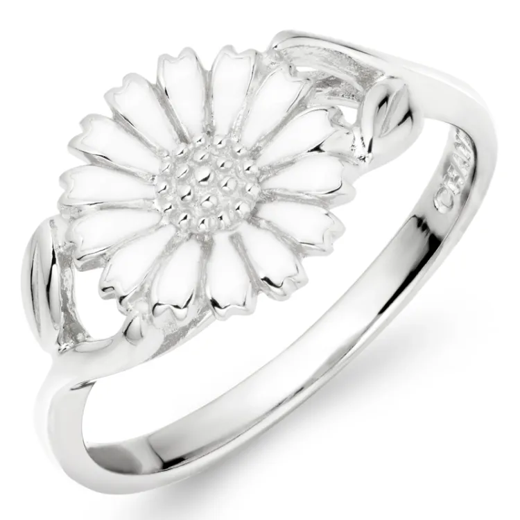 10 mm Marguerite Ring aus Silber - Marie