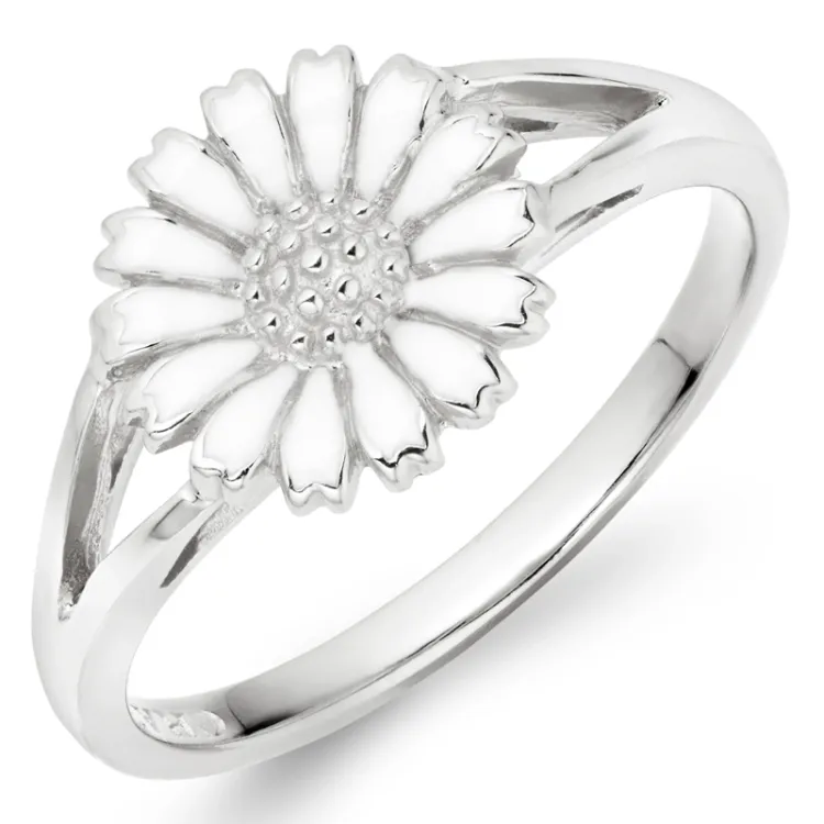 10 mm Marguerite Ring aus Silber - Marie