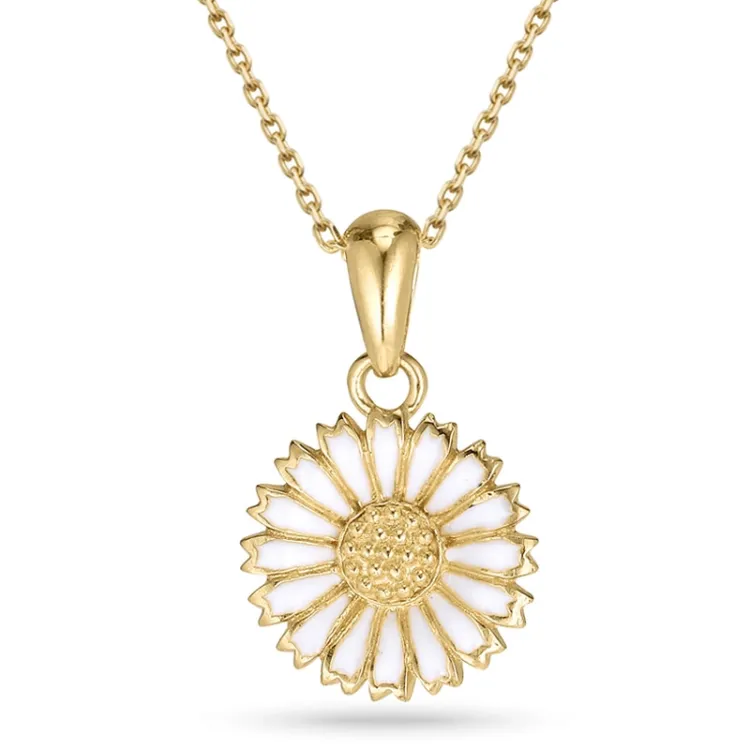 12 mm Marguerite Halskette aus vergoldetem Sterlingsilber - Marie