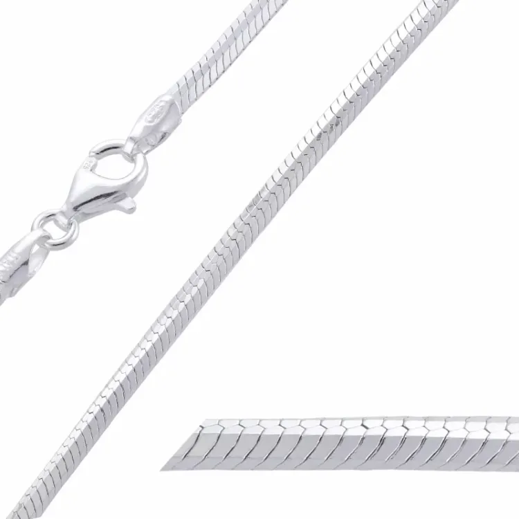 Simpel Schlangenhalskette aus Silber 45 cm x 1,8 mm