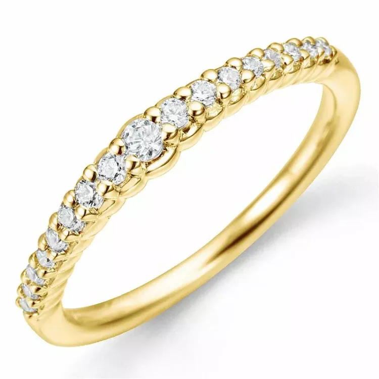 Diamant memoirering in 14 karat gold 0,19 ct