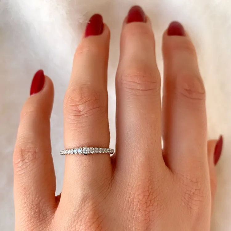 Diamant memoirering in 14 karat weißgold 0,20 ct