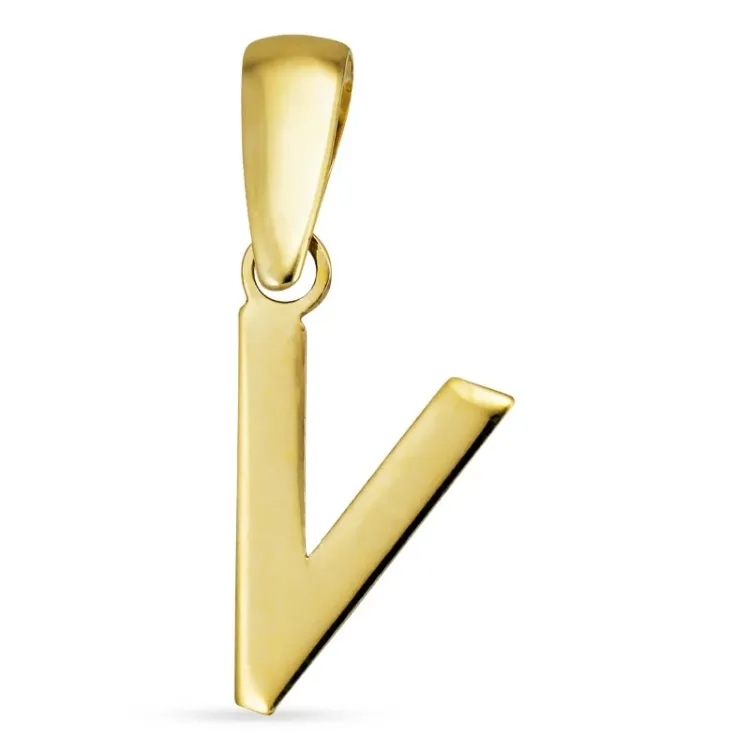 buchstab v Anhänger aus 8 Karat Gold - My Letter