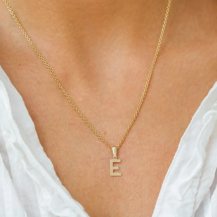 buchstab e Anhänger aus 8 Karat Gold - My Letter