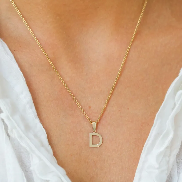 buchstab d Anhänger aus 8 Karat Gold - My Letter