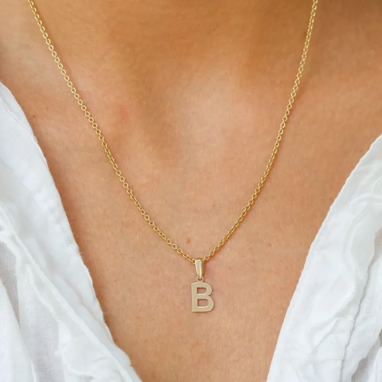 buchstab b Anhänger aus 8 Karat Gold - My Letter