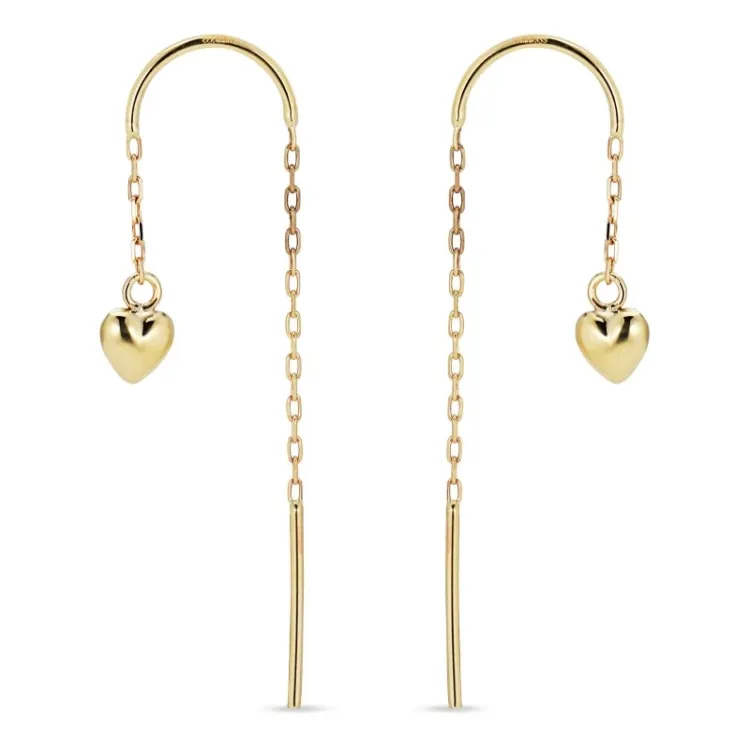 lange Herz ketten ohrringe in 8 Karat Gold - Gold Collection