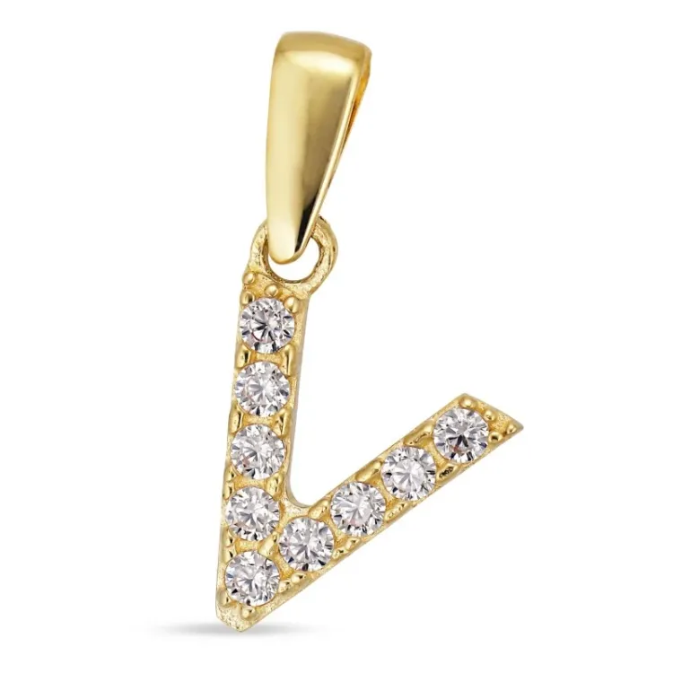 buchstab v Anhänger aus 8 Karat Gold - My Letter