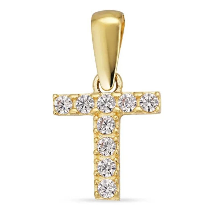 buchstab t Anhänger aus 8 Karat Gold - My Letter