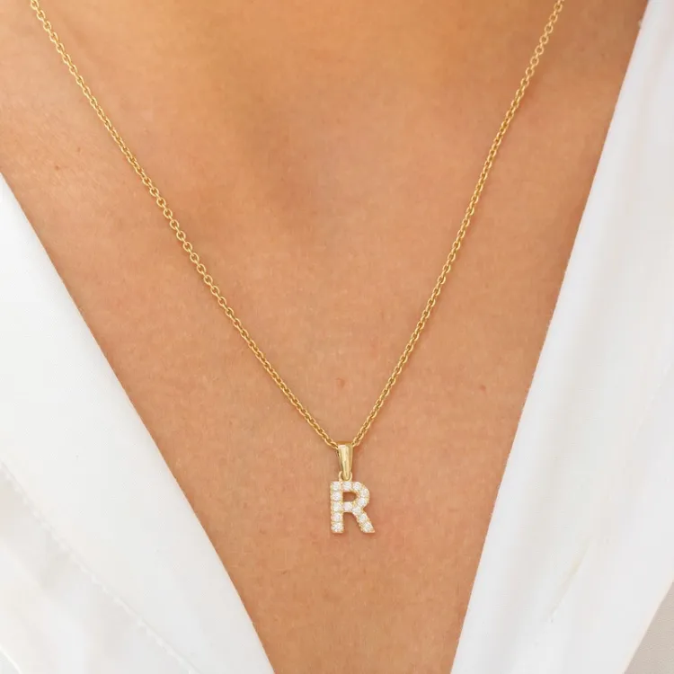 buchstab r Anhänger aus 8 Karat Gold - My Letter