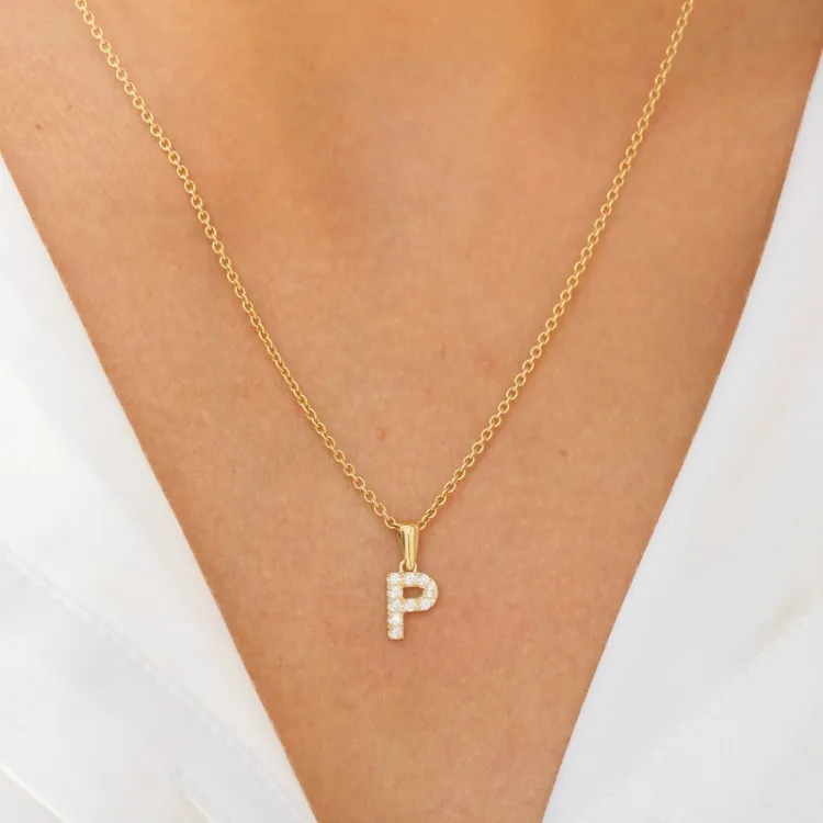 buchstab p Anhänger aus 8 Karat Gold - My Letter