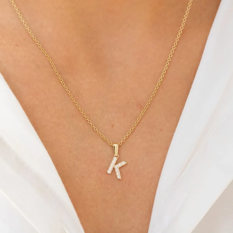 buchstab k Anhänger aus 8 Karat Gold - My Letter