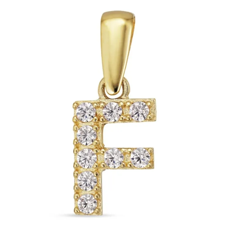 buchstab f Anhänger aus 8 Karat Gold - My Letter