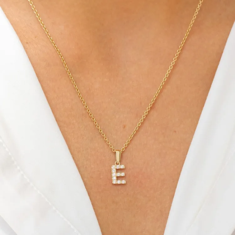 buchstab e Anhänger aus 8 Karat Gold - My Letter
