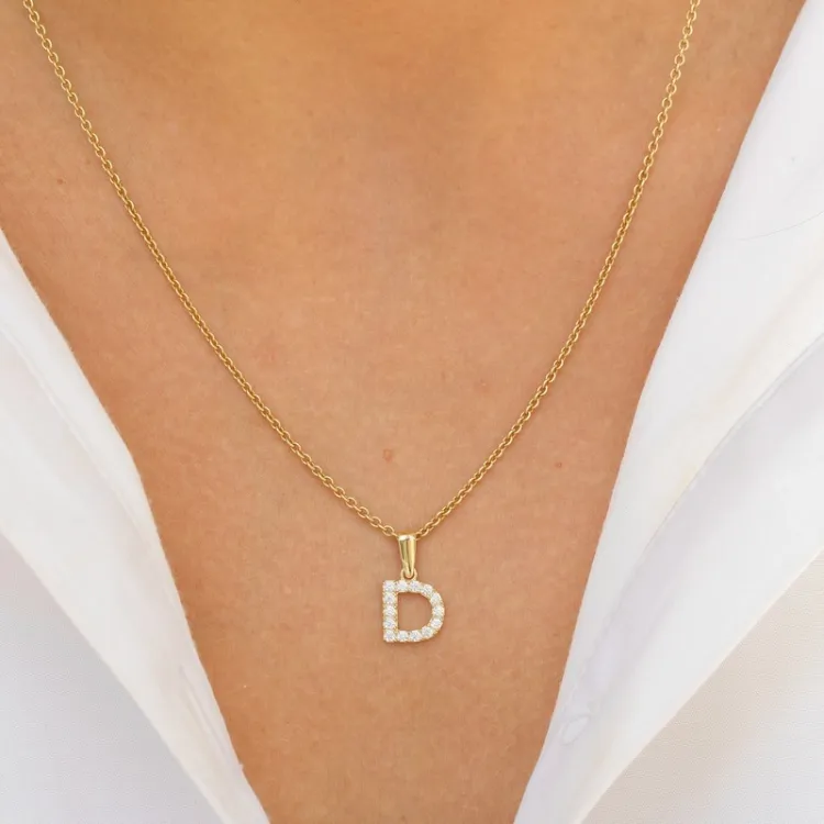 buchstab d Anhänger aus 8 Karat Gold - My Letter