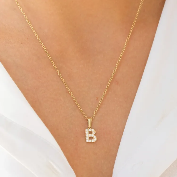 buchstab b Anhänger aus 8 Karat Gold - My Letter