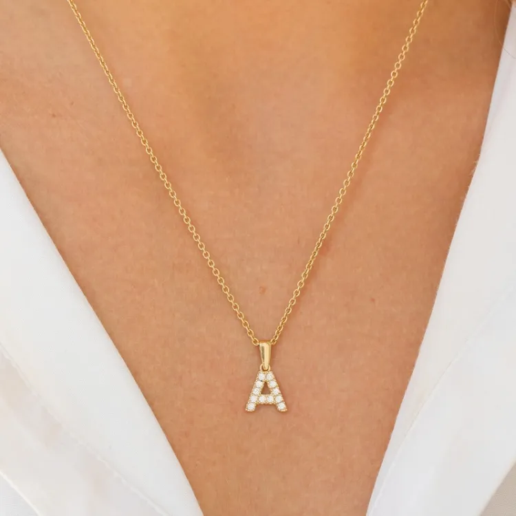 buchstab a Anhänger aus 8 Karat Gold - My Letter