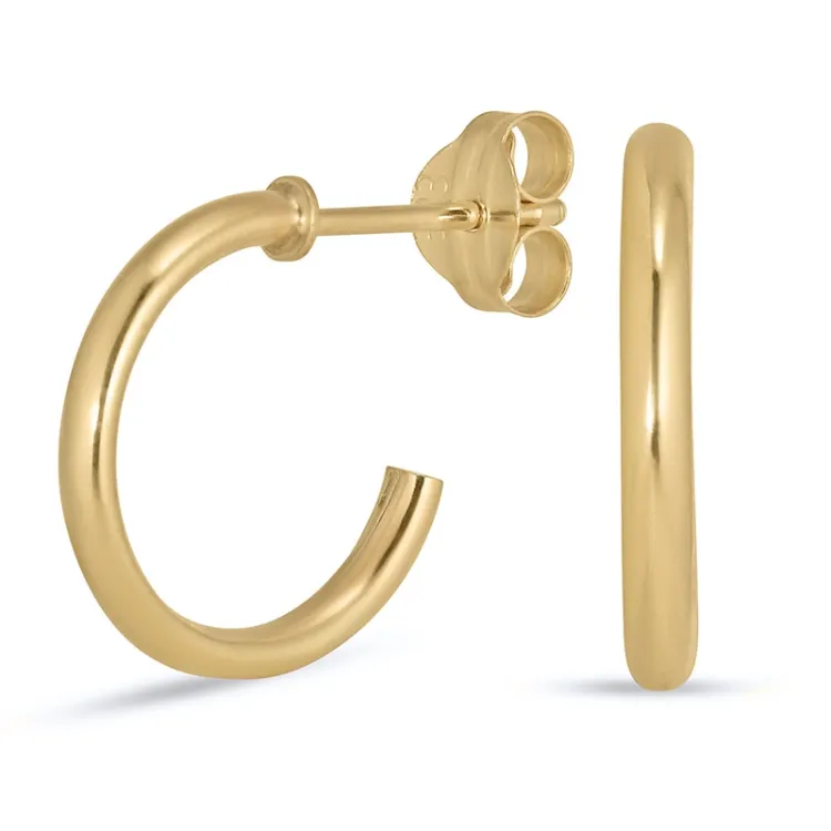 12,5 mm Halbkreolen in 8 Karat Gold - Gold Collection
