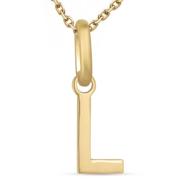 buchstab l Halskette aus vergoldetem Sterlingsilber und Anhänger aus 8 Karat Gold - My Letter